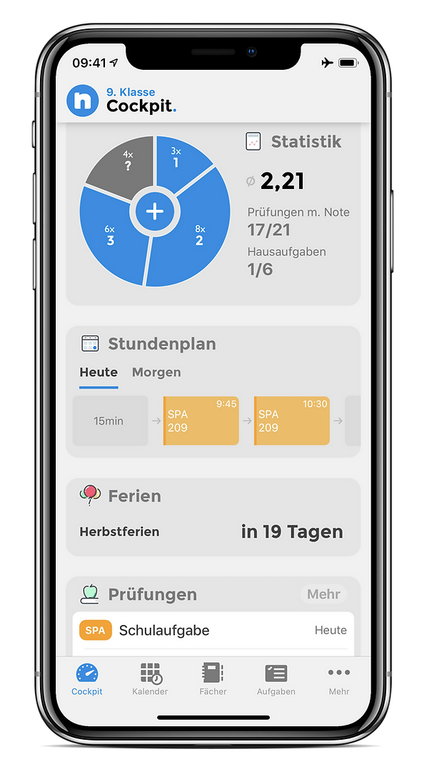 Notenapp Cockpit iPhone X